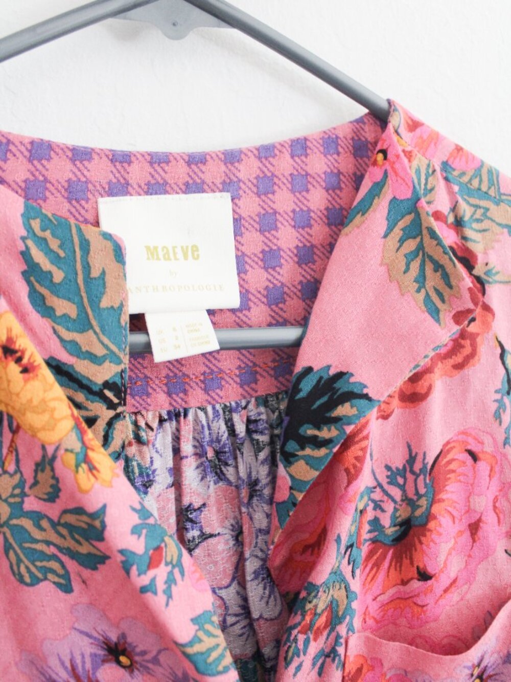 Anthropologie x Meave Pink Floral Button Down Top Size US 2 - Picture 2 of 7
